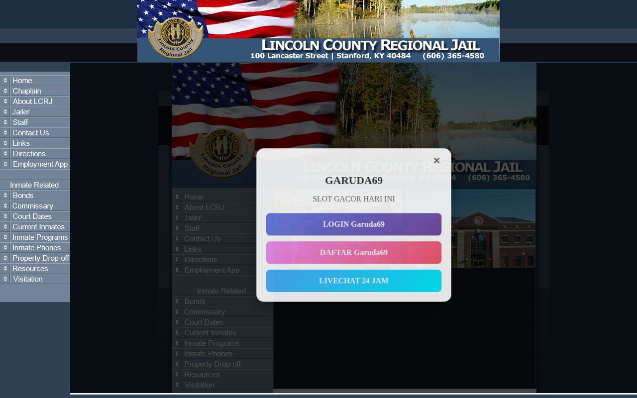 Lincoln County Regional Jail current inmates page used for Garrard contract custody